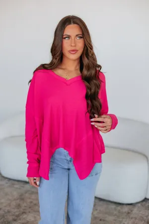 Matson Oversized Top - Fuchsia