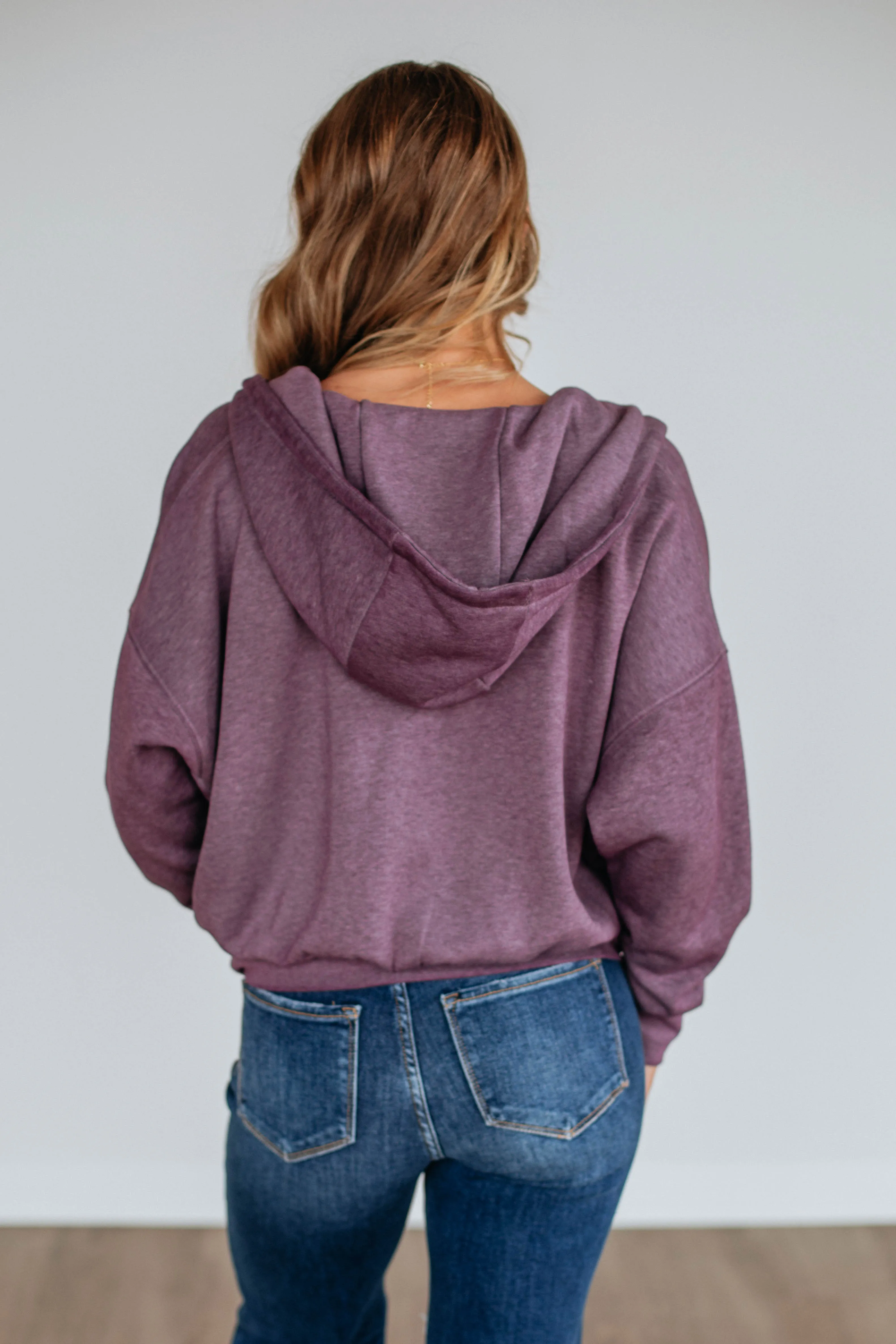 Maxwell Washed Zip-Up Hoodie - Grape