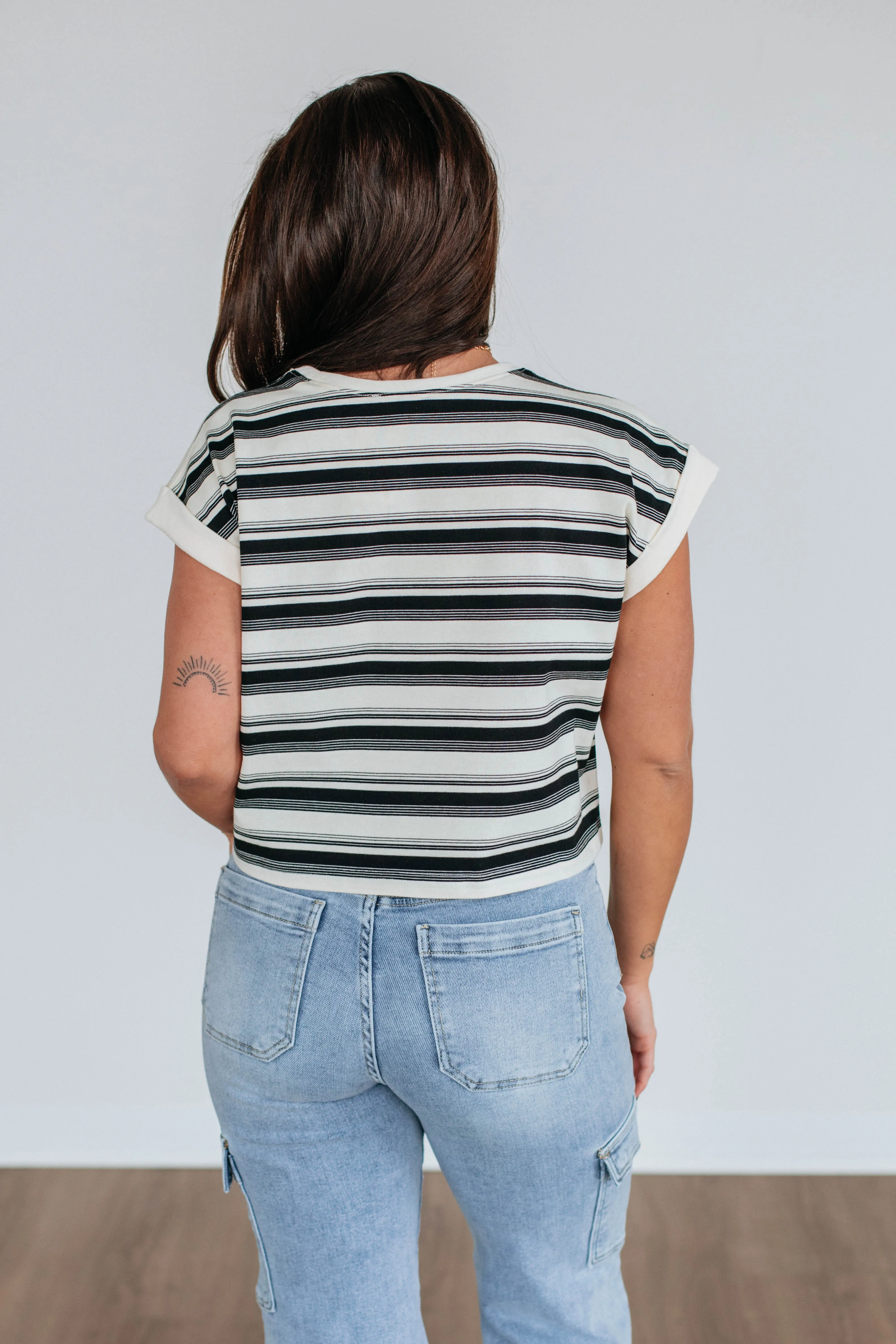 Mayra Striped Top - Black Mix