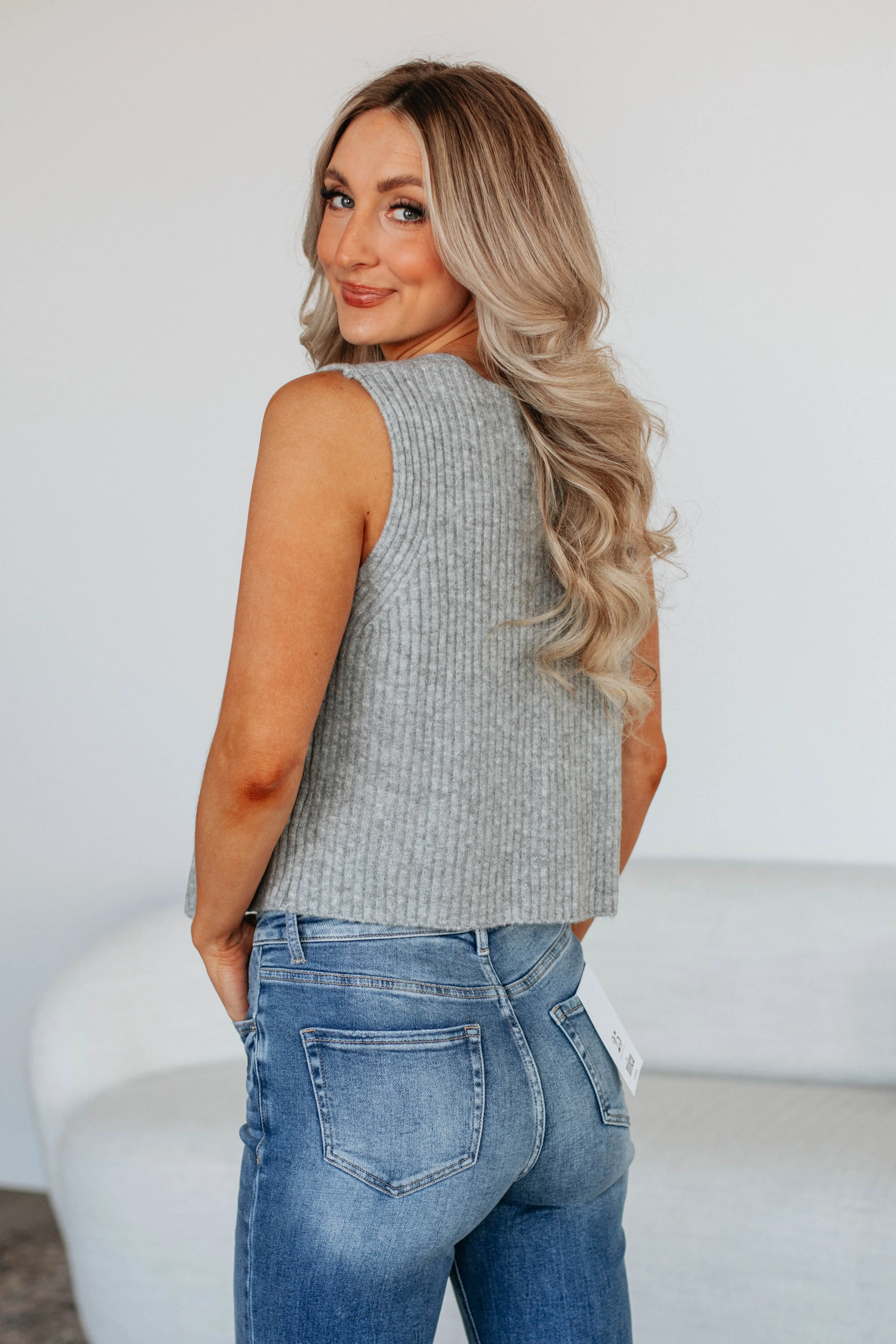 Monrow Sweater Vest - Heather Grey