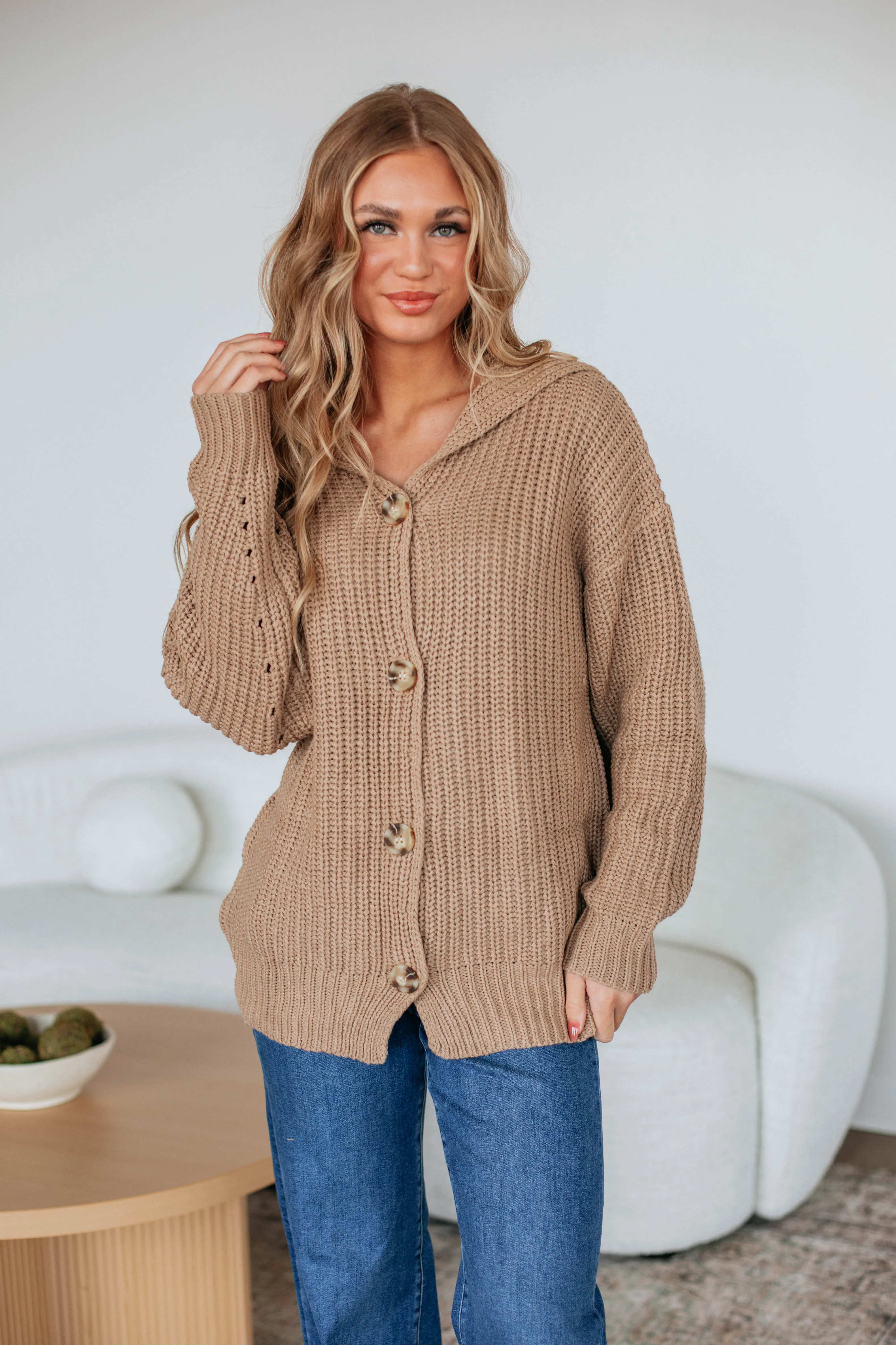 Moriah Knit Cardigan - Taupe