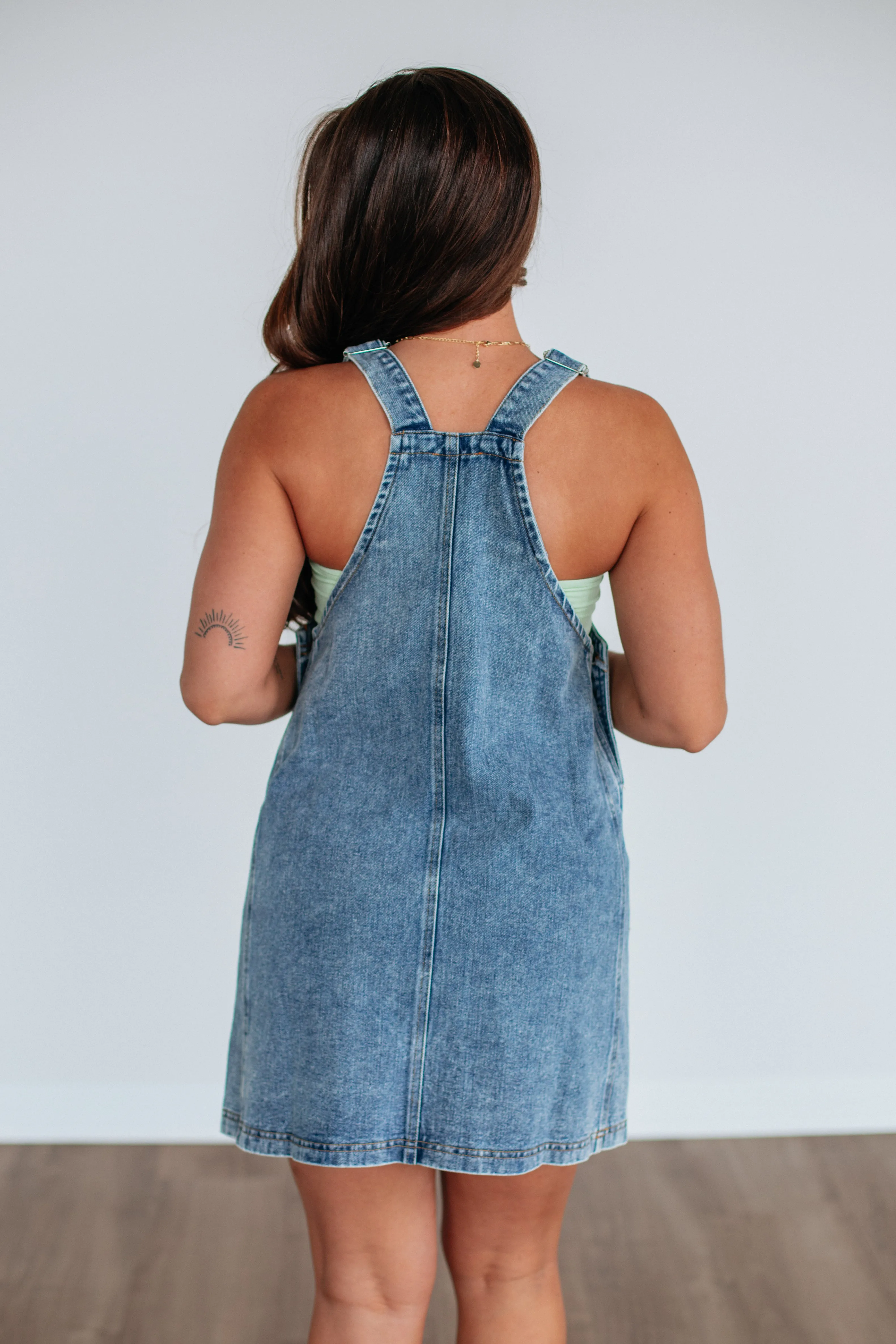 Nila Denim Overall Dress - Medium Wash