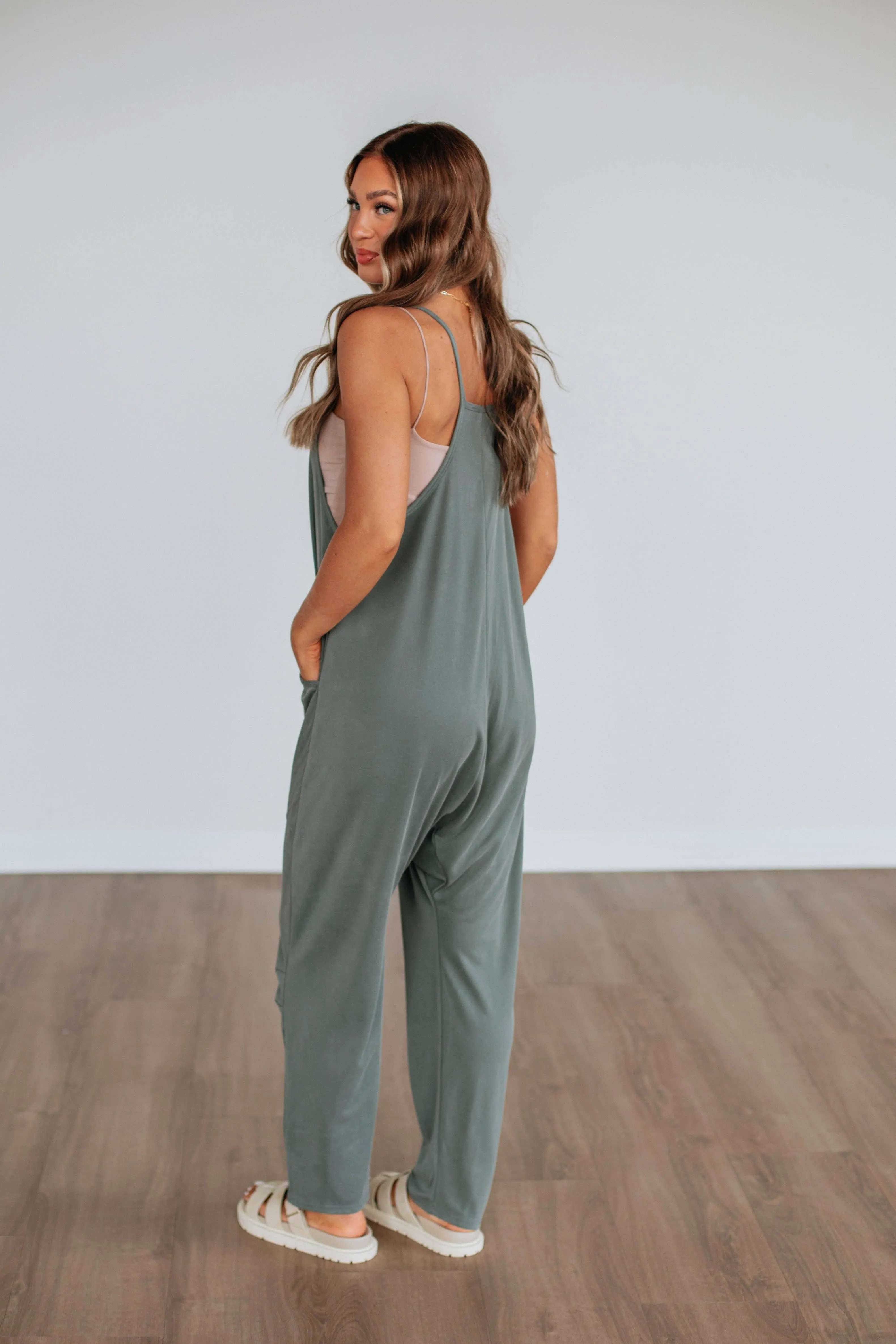 Rae Lounge Jumpsuit - Moss