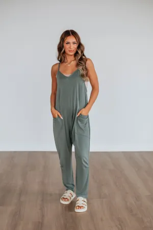 Rae Lounge Jumpsuit - Moss