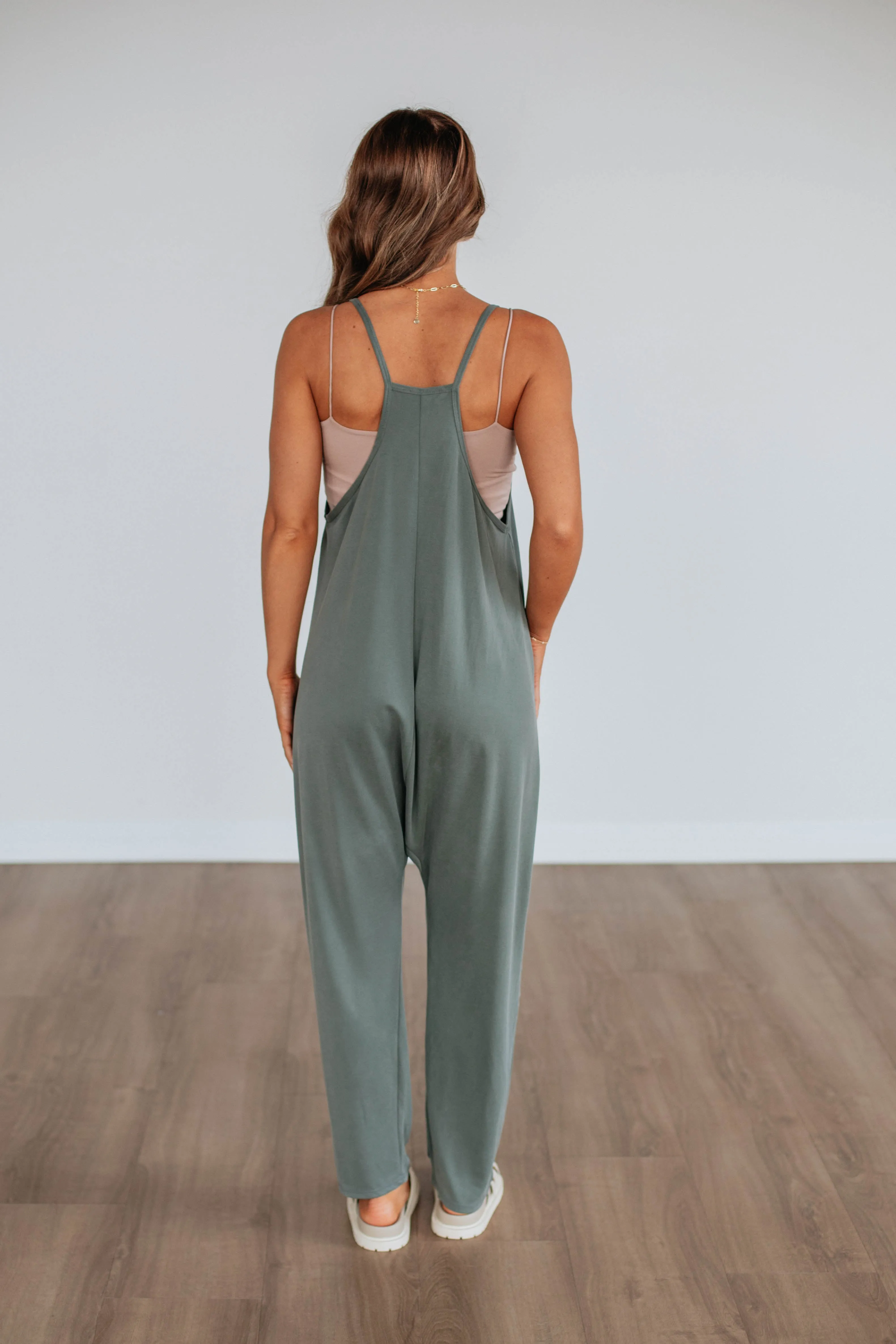 Rae Lounge Jumpsuit - Moss