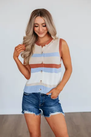 Robbyn Sweater Top - Sky Blue Mix