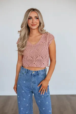 Samira Crochet Top - Mauve