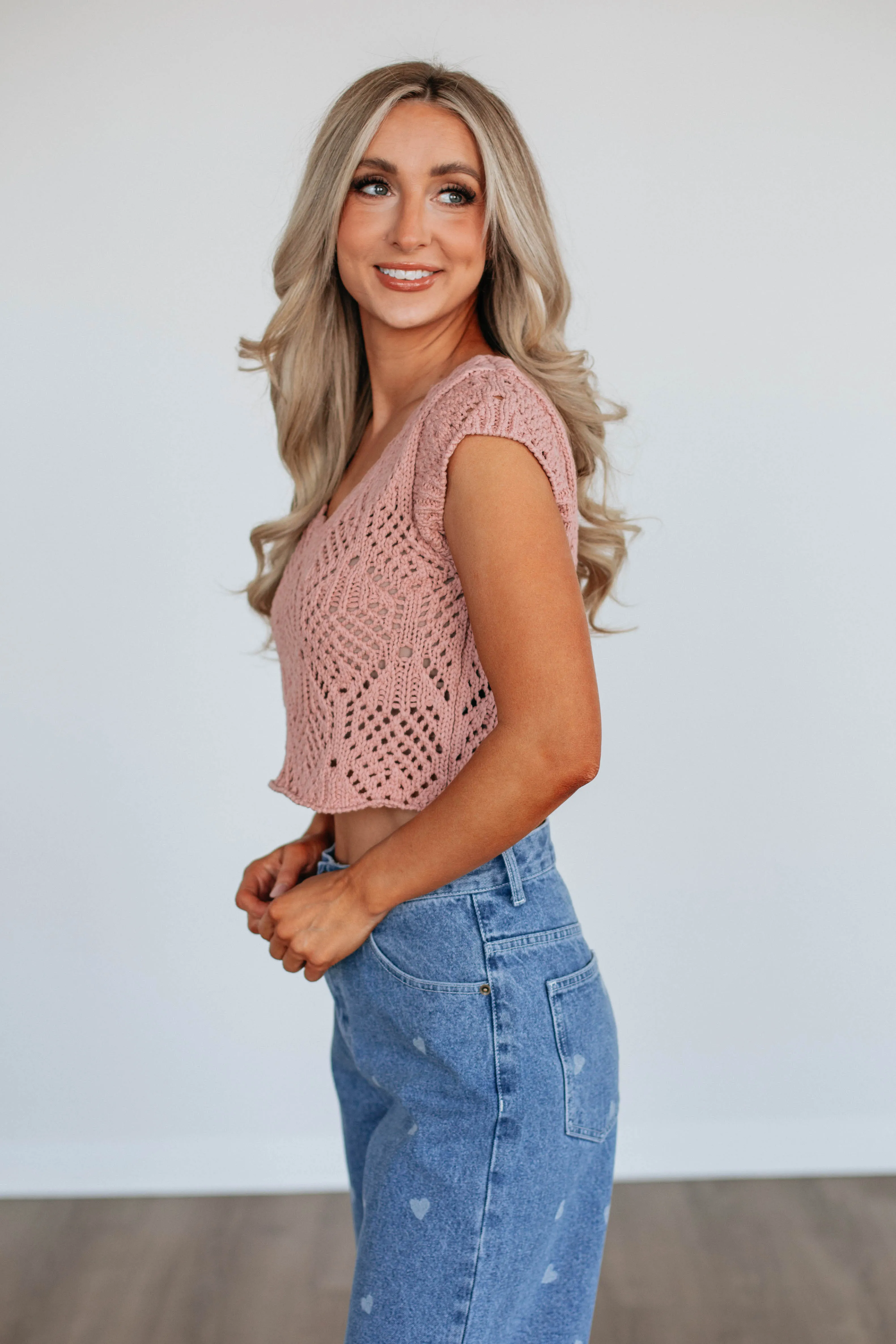 Samira Crochet Top - Mauve