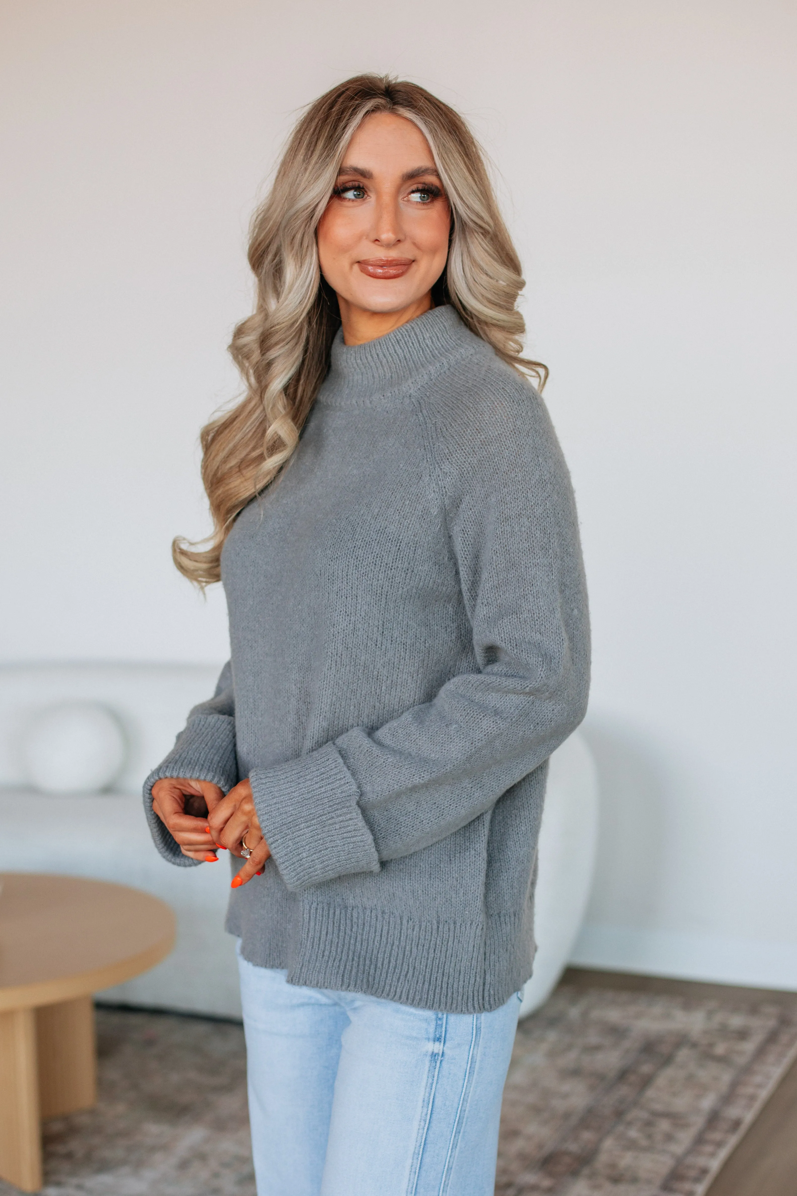Samson Mock Neck Sweater - Grey