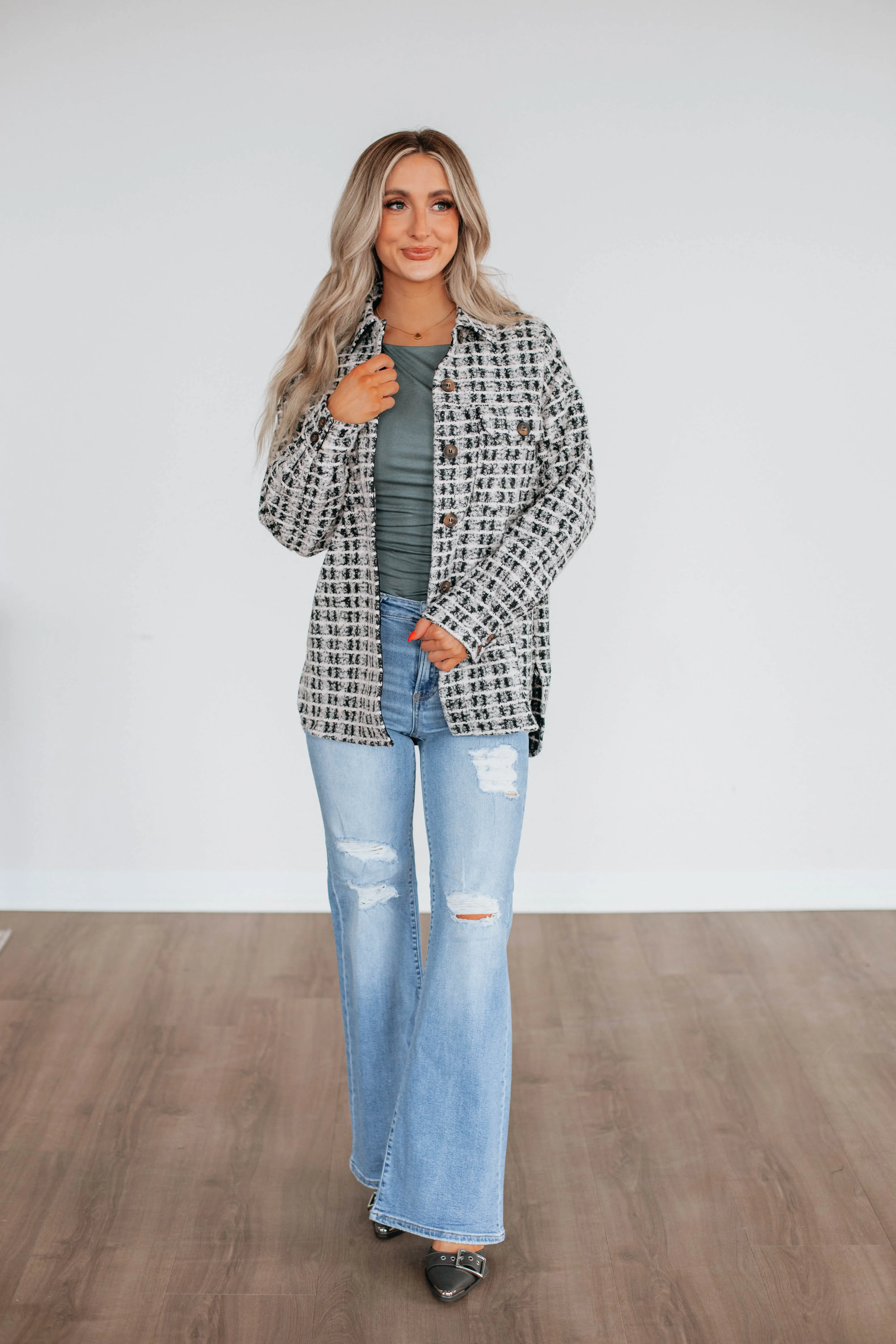Setting New Standards Shacket - Black Mix