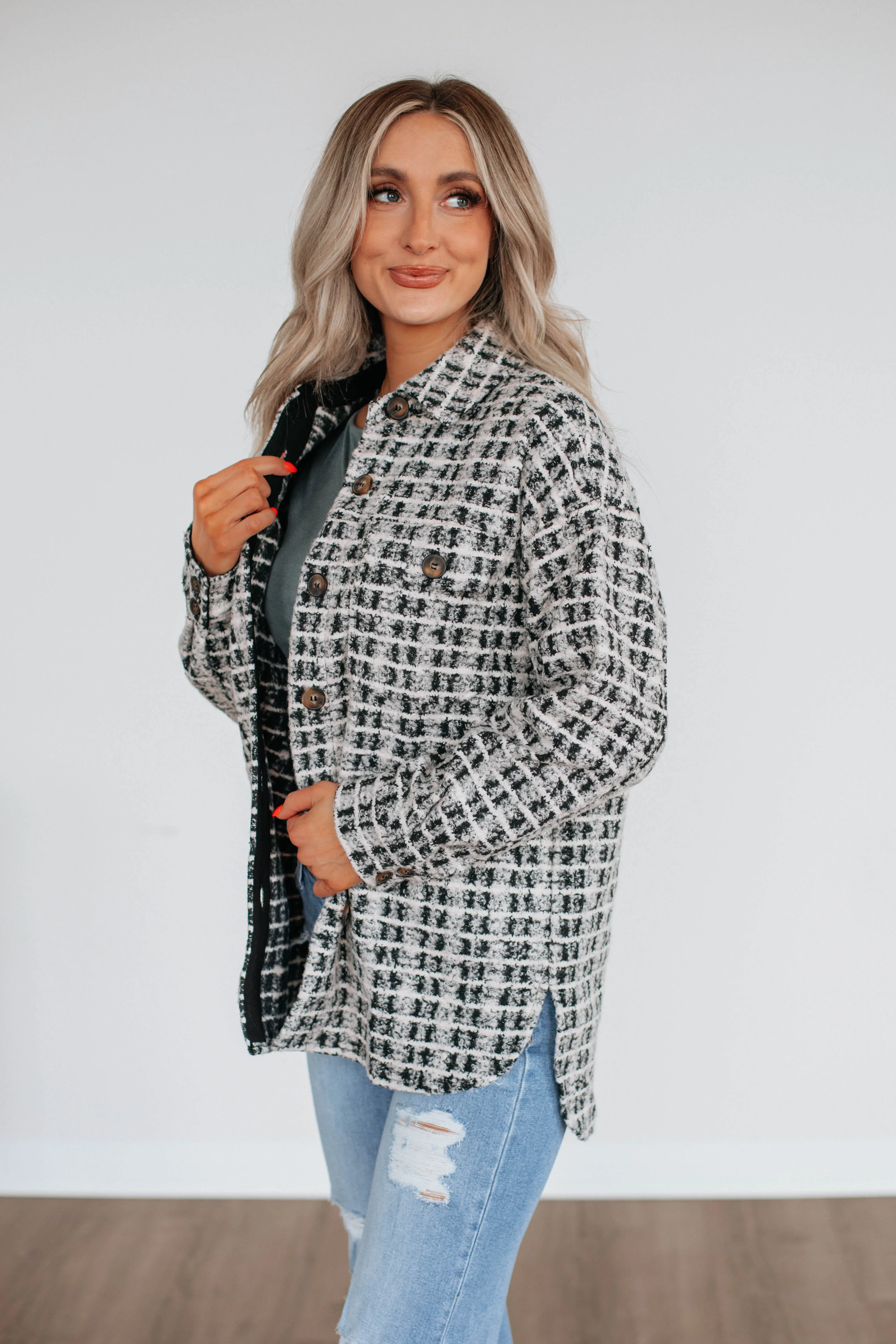 Setting New Standards Shacket - Black Mix