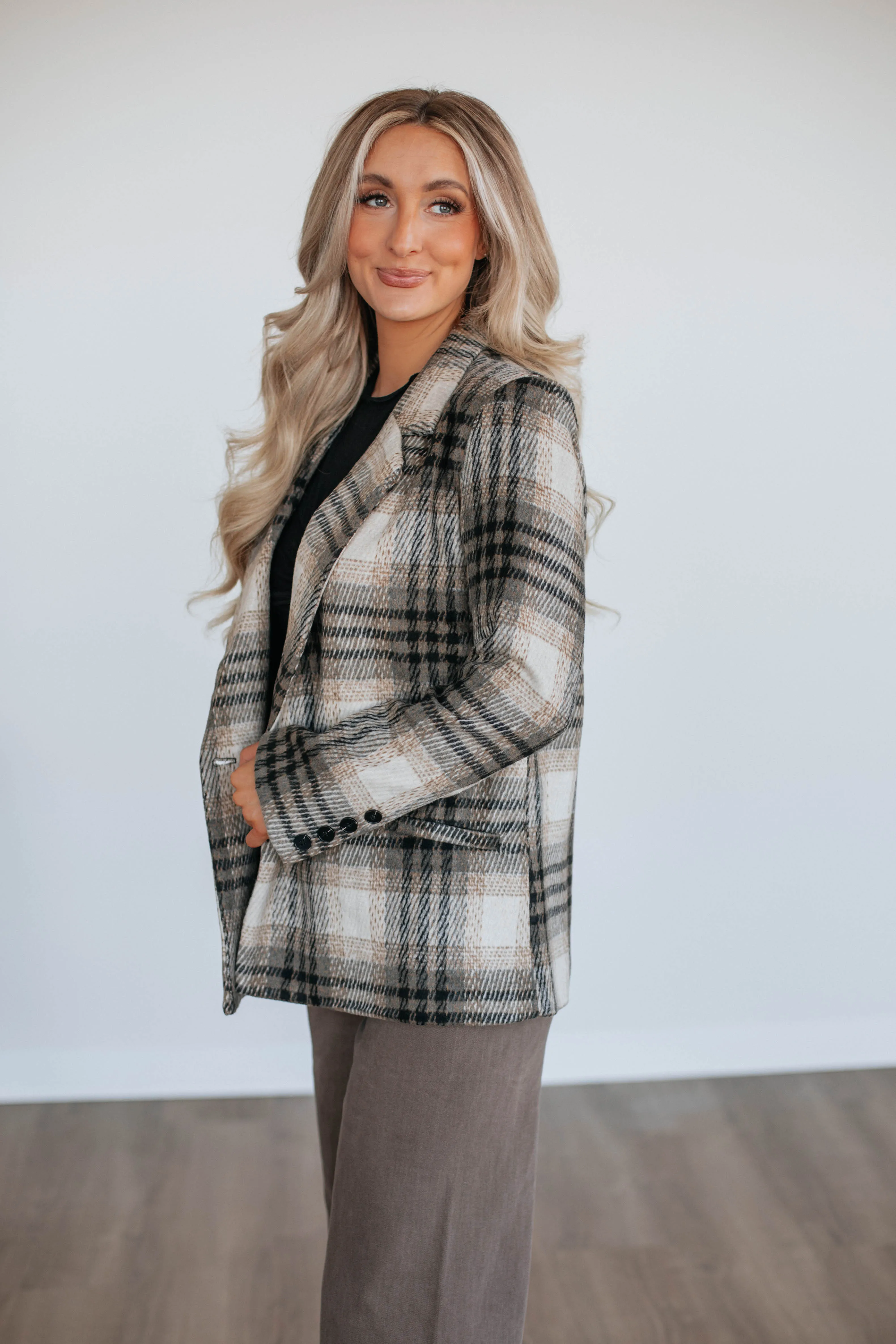 Shena Plaid Blazer