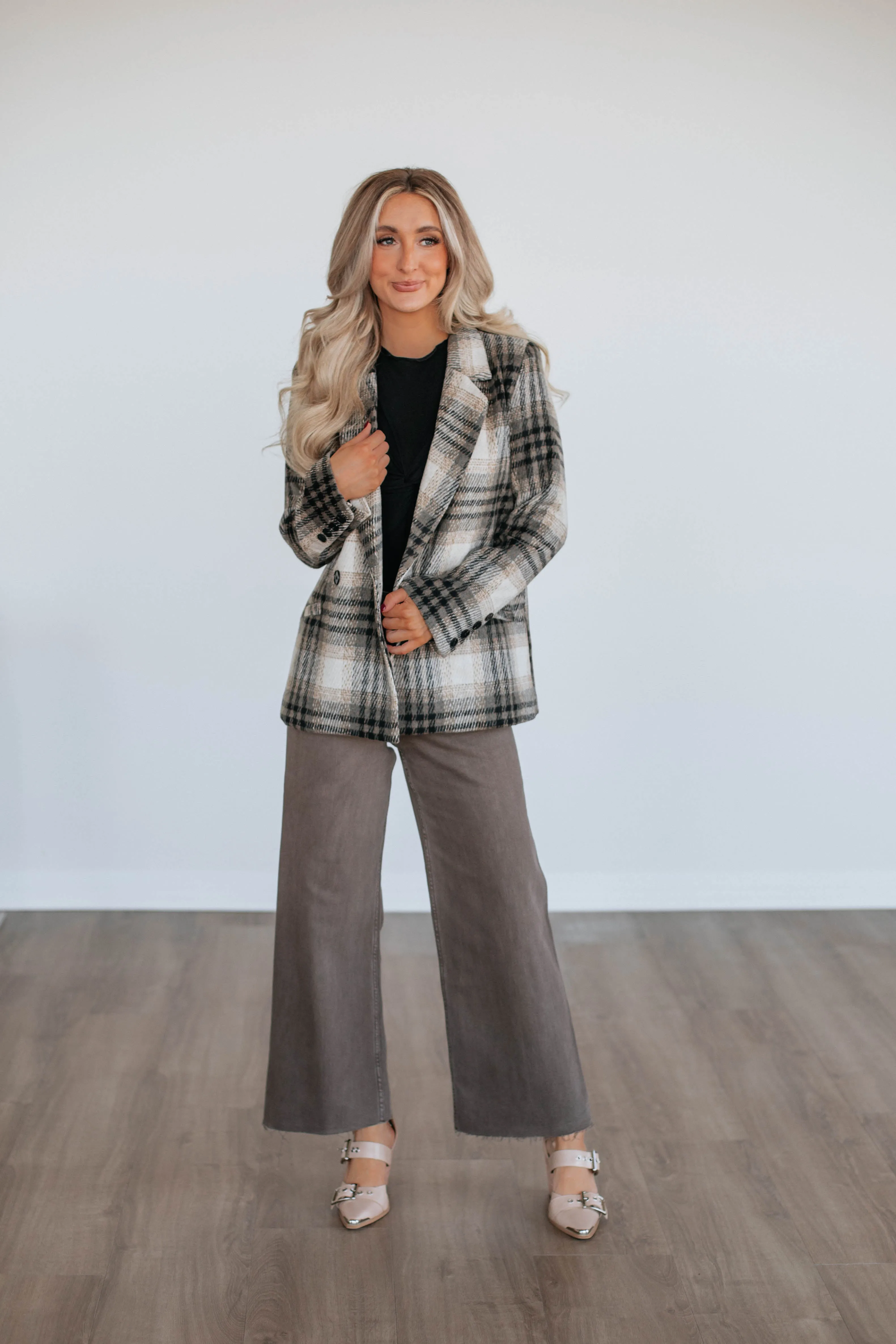 Shena Plaid Blazer