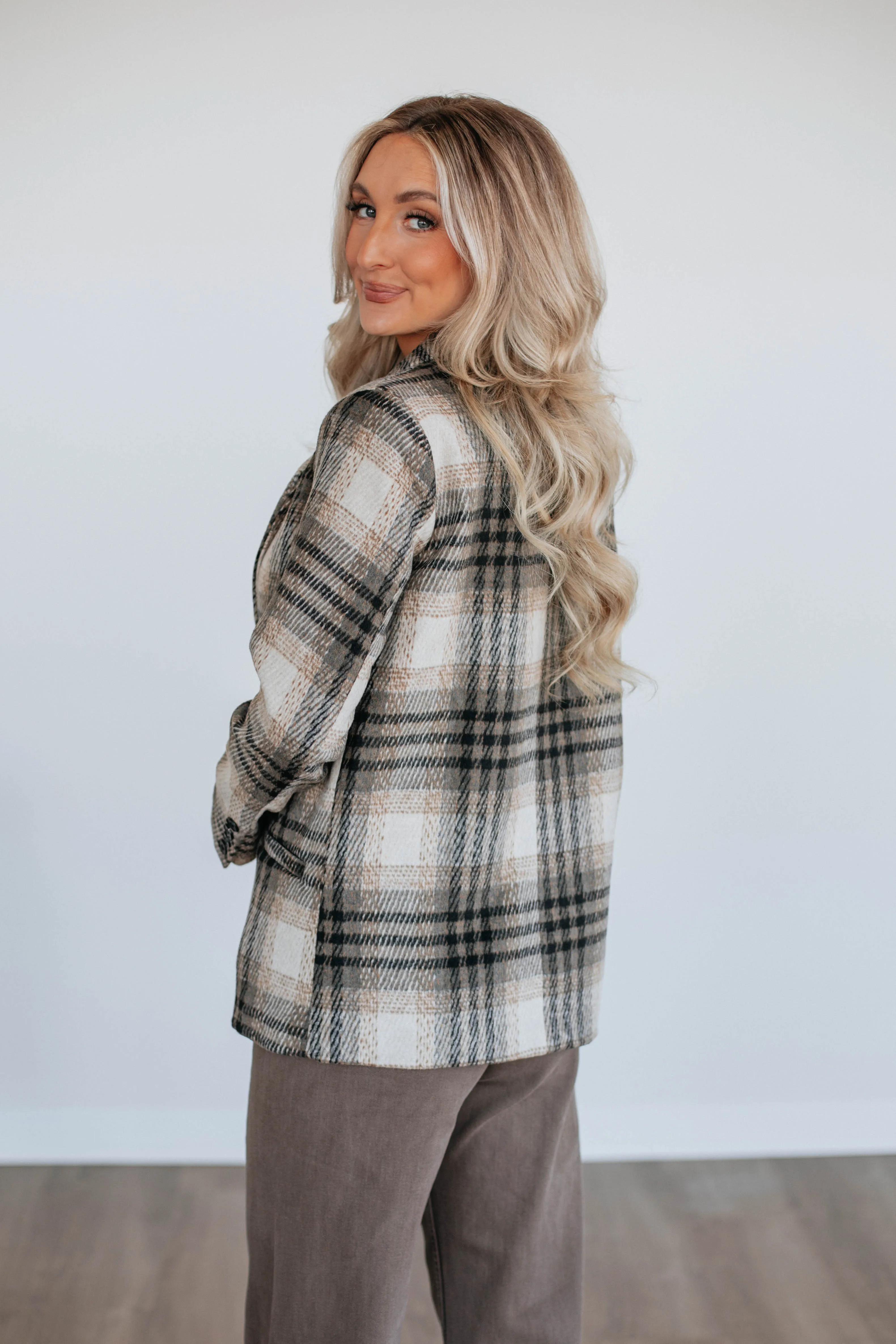 Shena Plaid Blazer