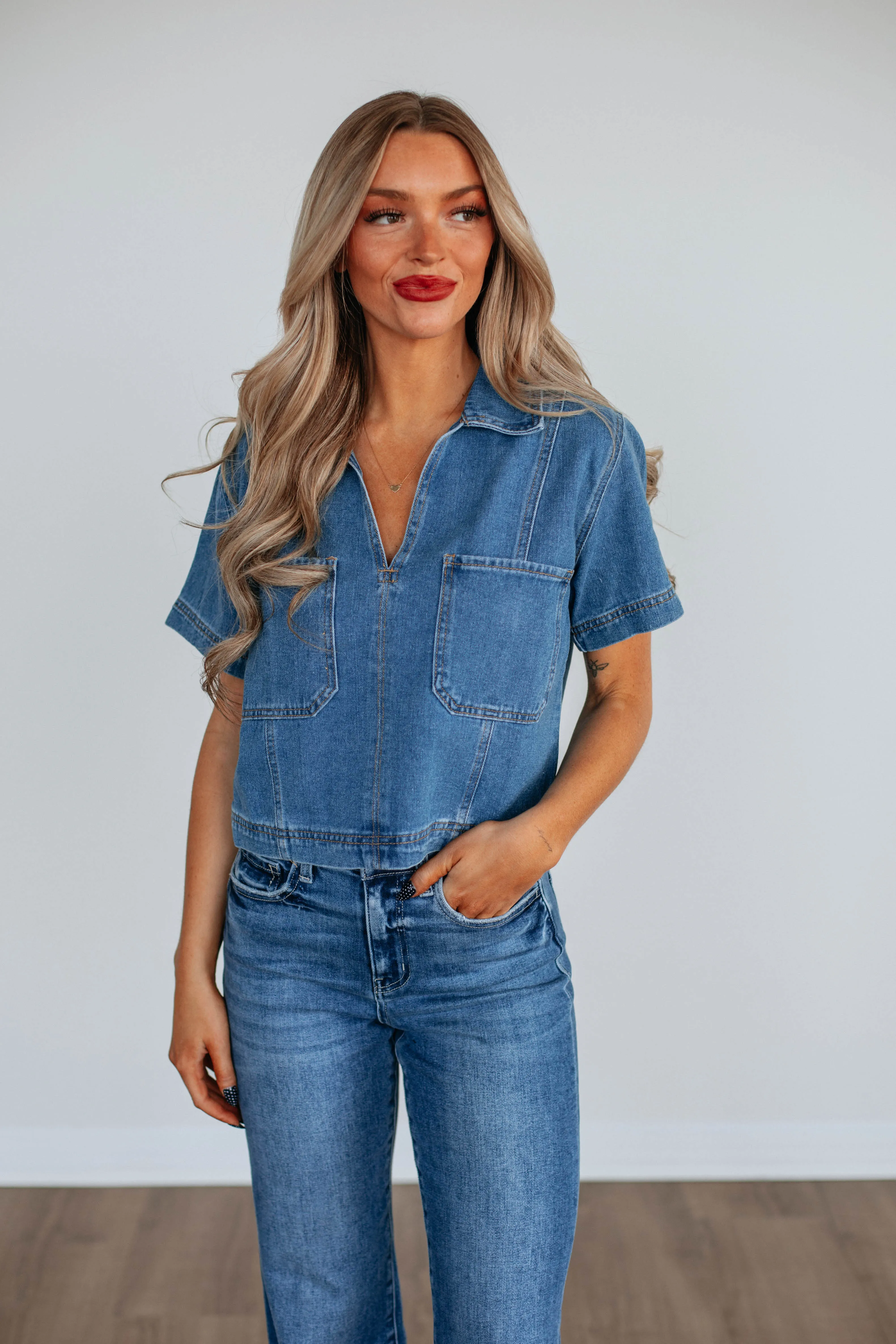 Siyana Denim Top