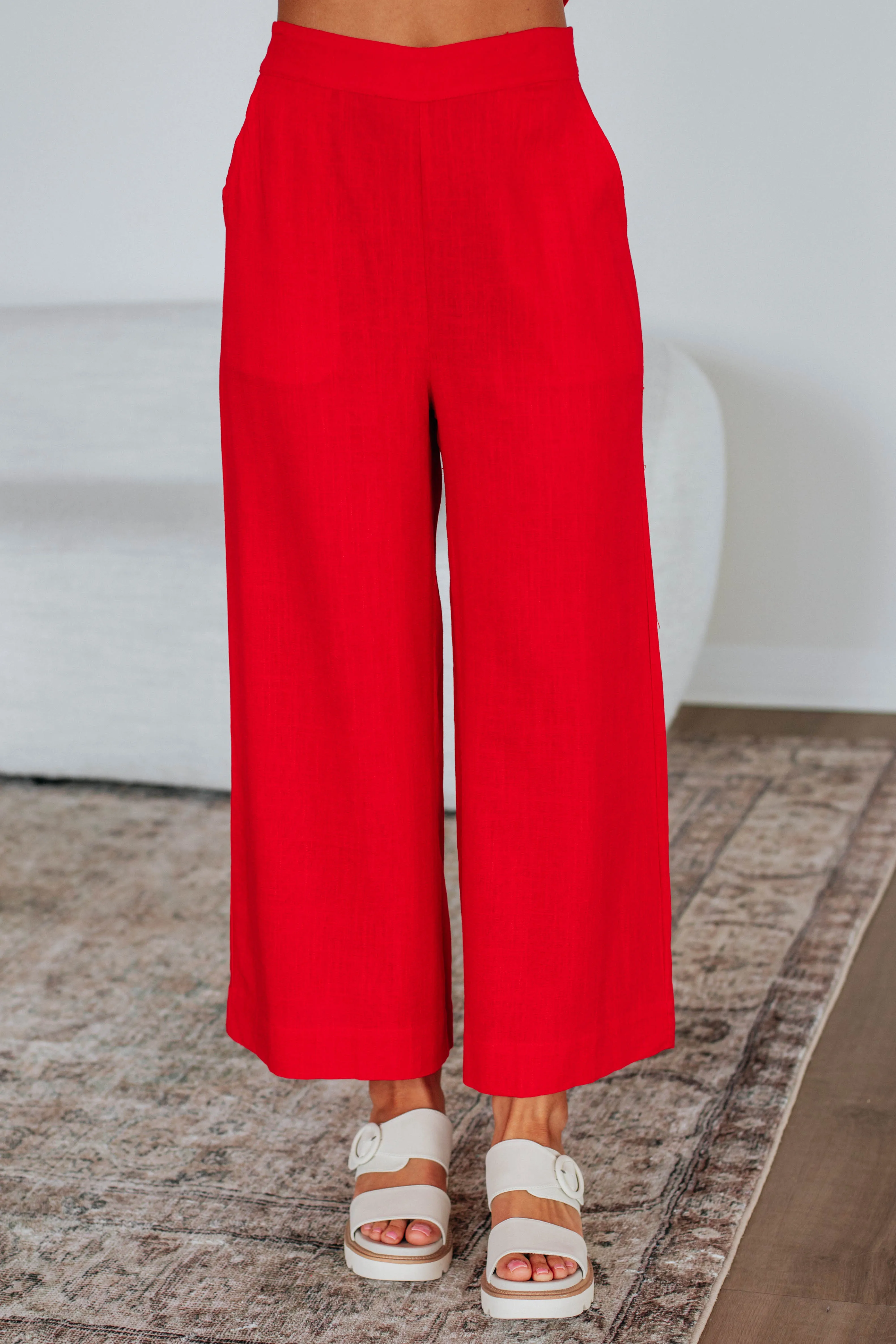 Solandy Linen Two-Piece Set - Cherry