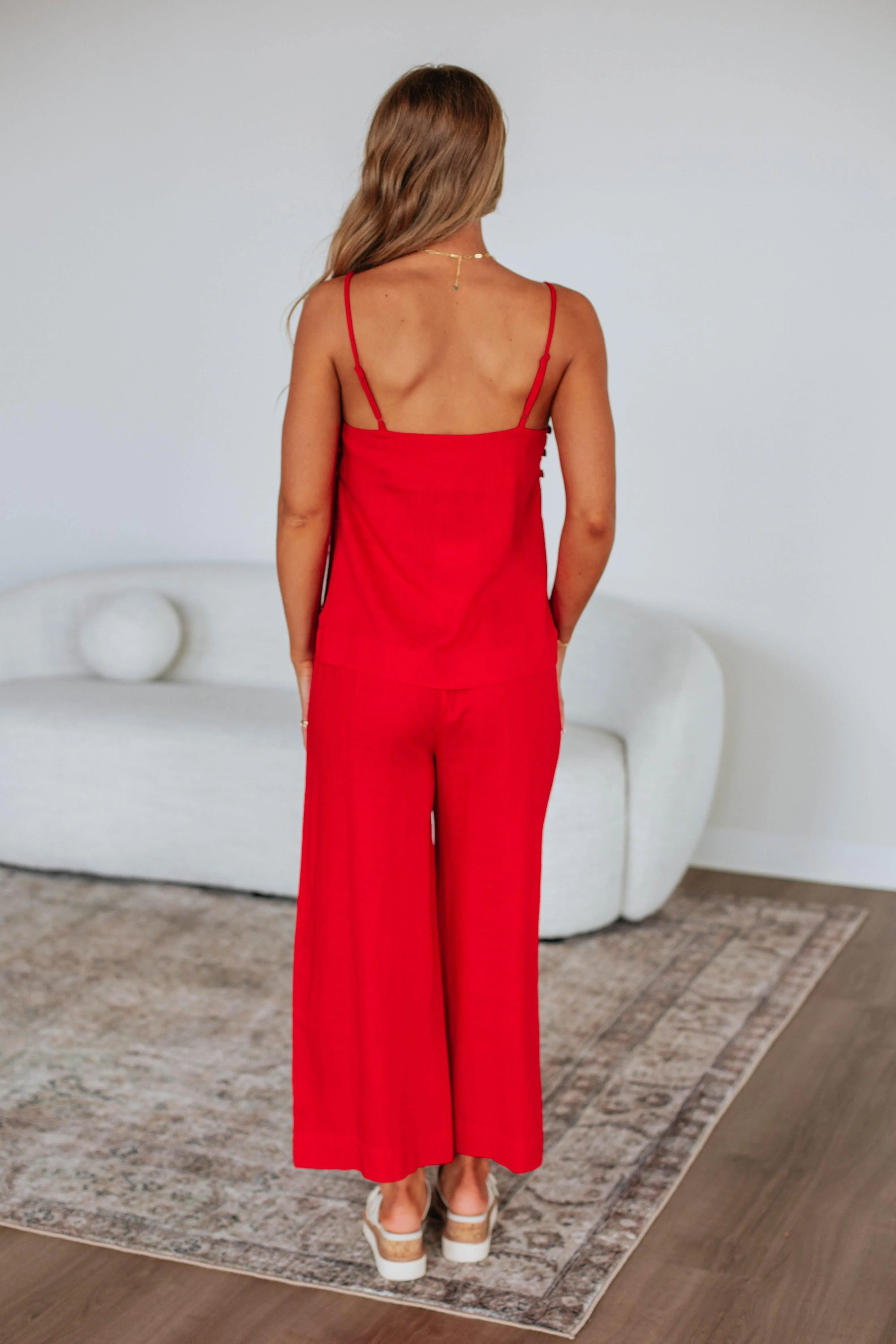 Solandy Linen Two-Piece Set - Cherry
