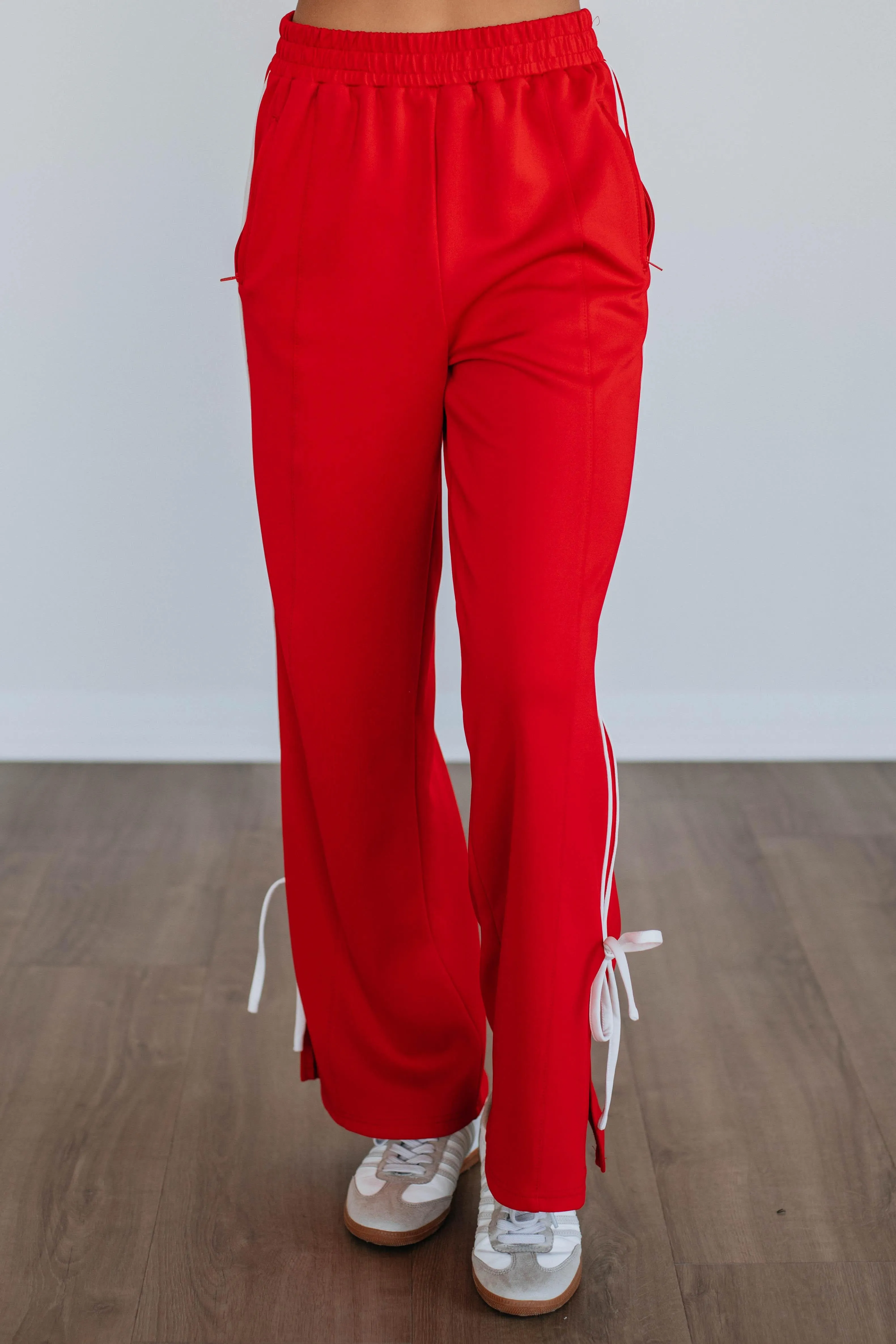 Taylar Track Pants - Cherry