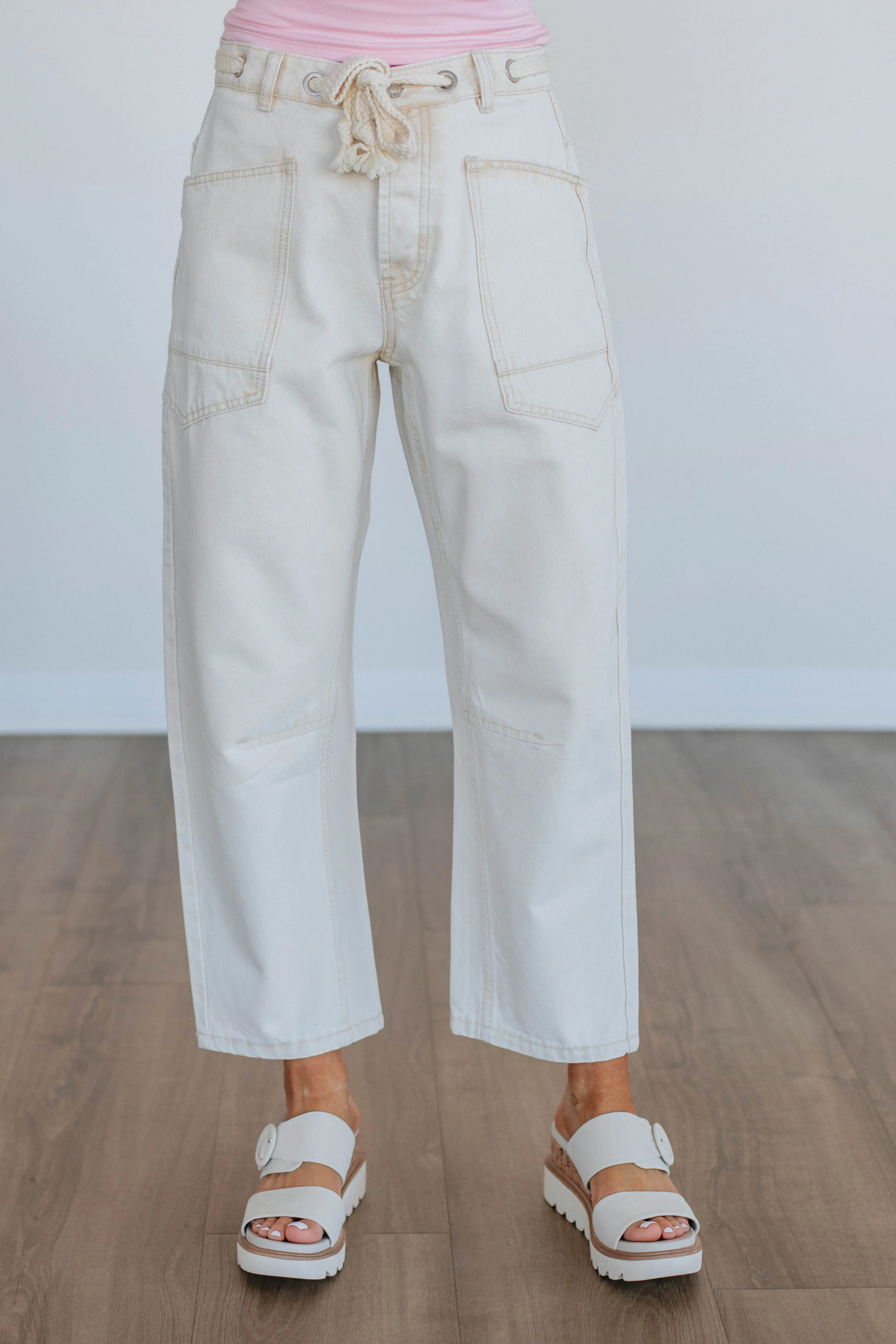 Vance Denim Pants - Cream