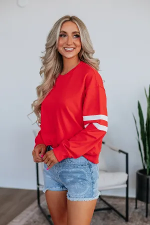 Varsity Pullover - Poppy