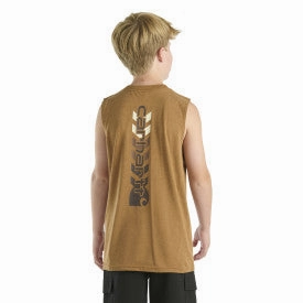 Youth Boys Sleeveless Graphic Logo T-Shirt - Carhartt Brown Heather
