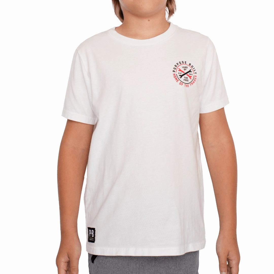 Youth Hot Wrenches Tee, White