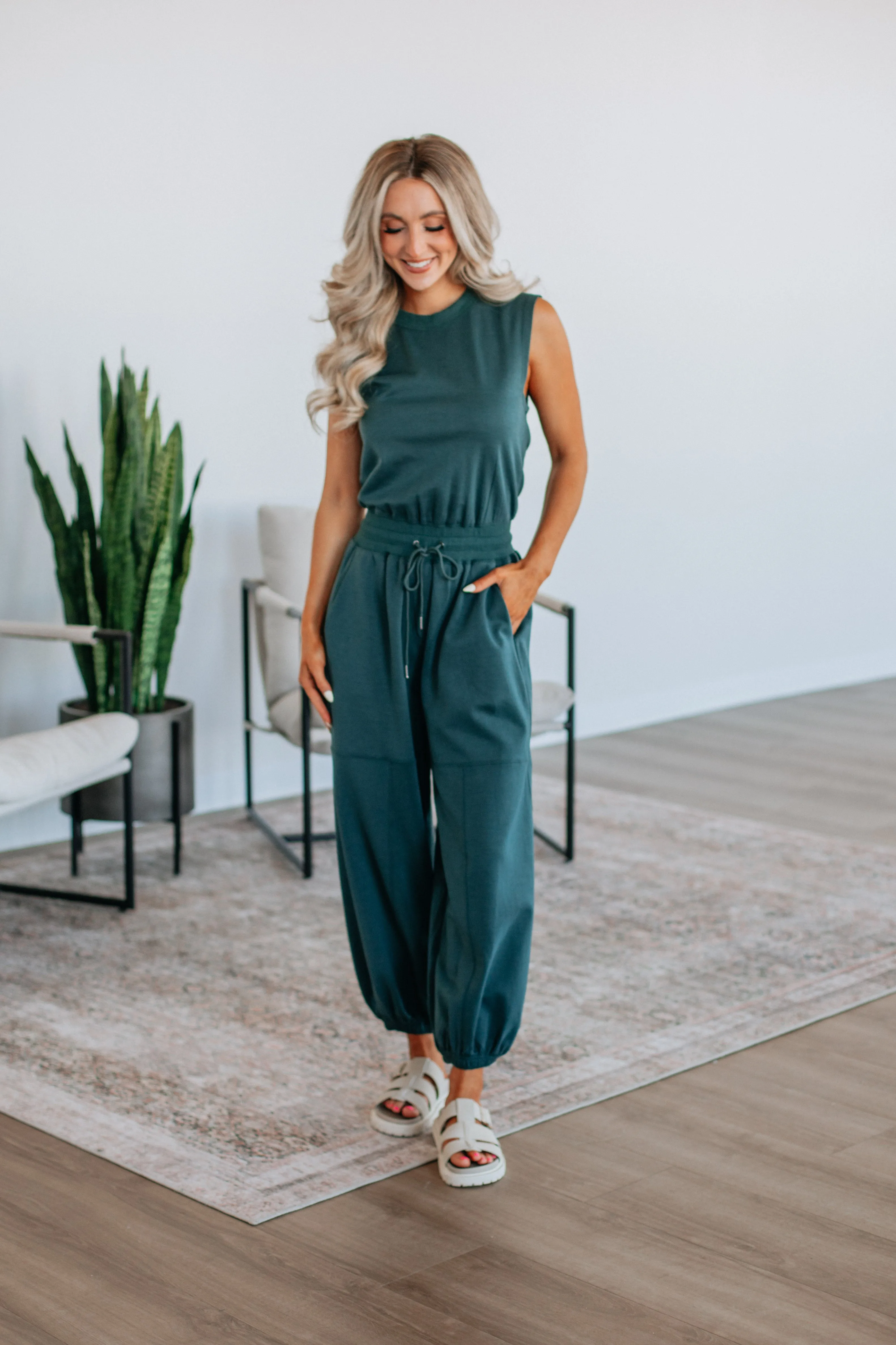 Zee Lounge Jumpsuit - Emerald