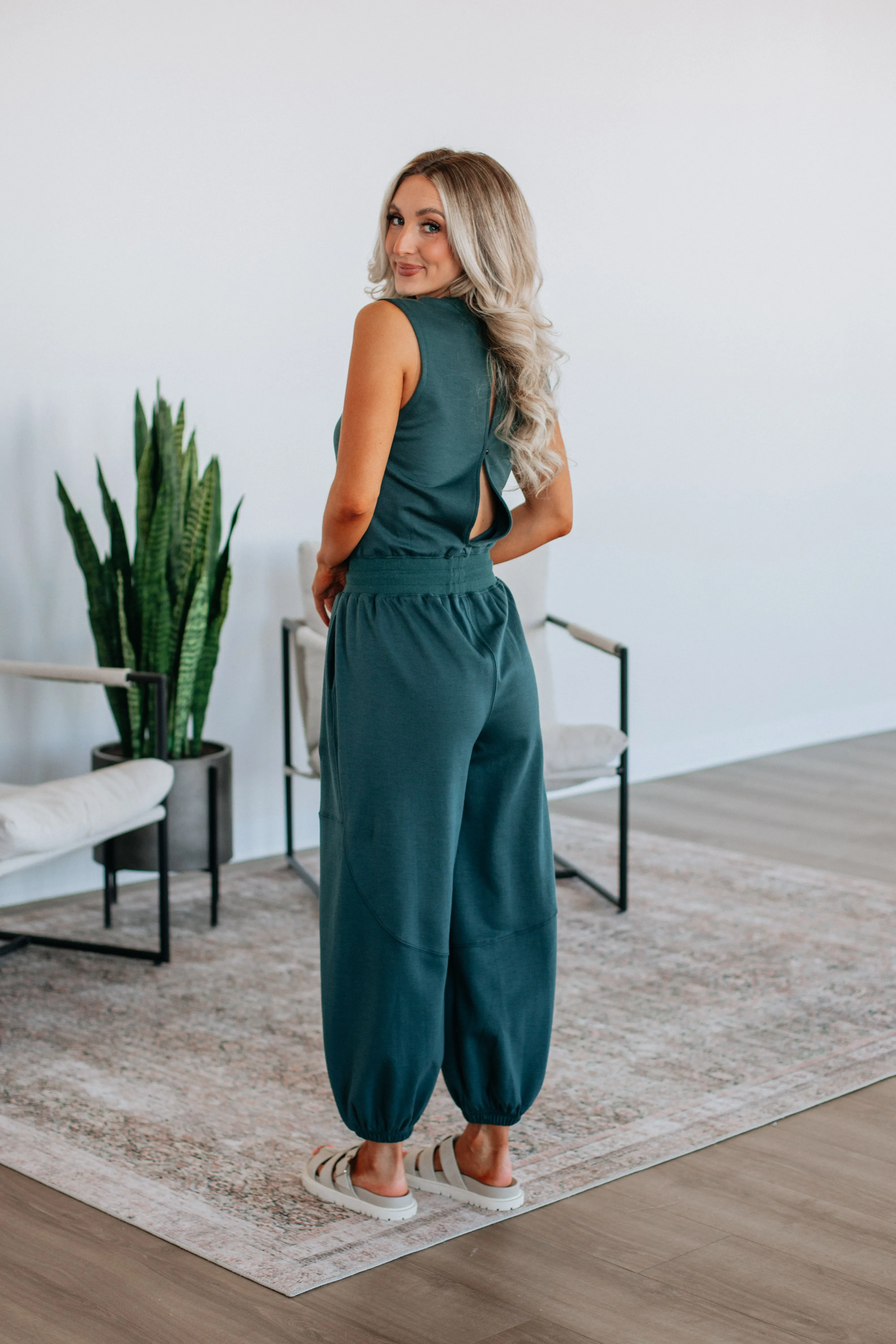 Zee Lounge Jumpsuit - Emerald