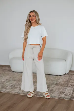Zenia Wide Leg Pants - Natural