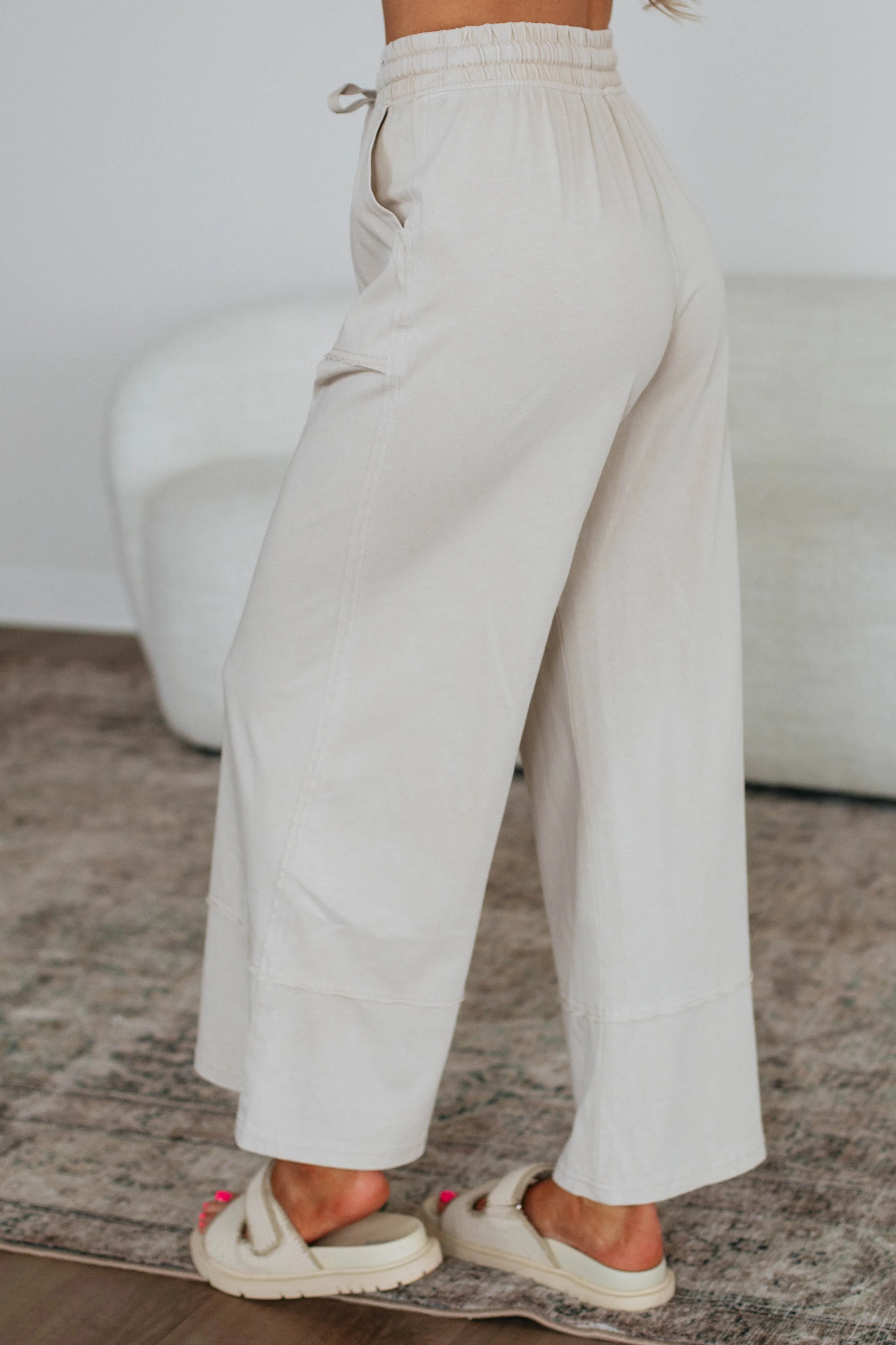 Zenia Wide Leg Pants - Natural