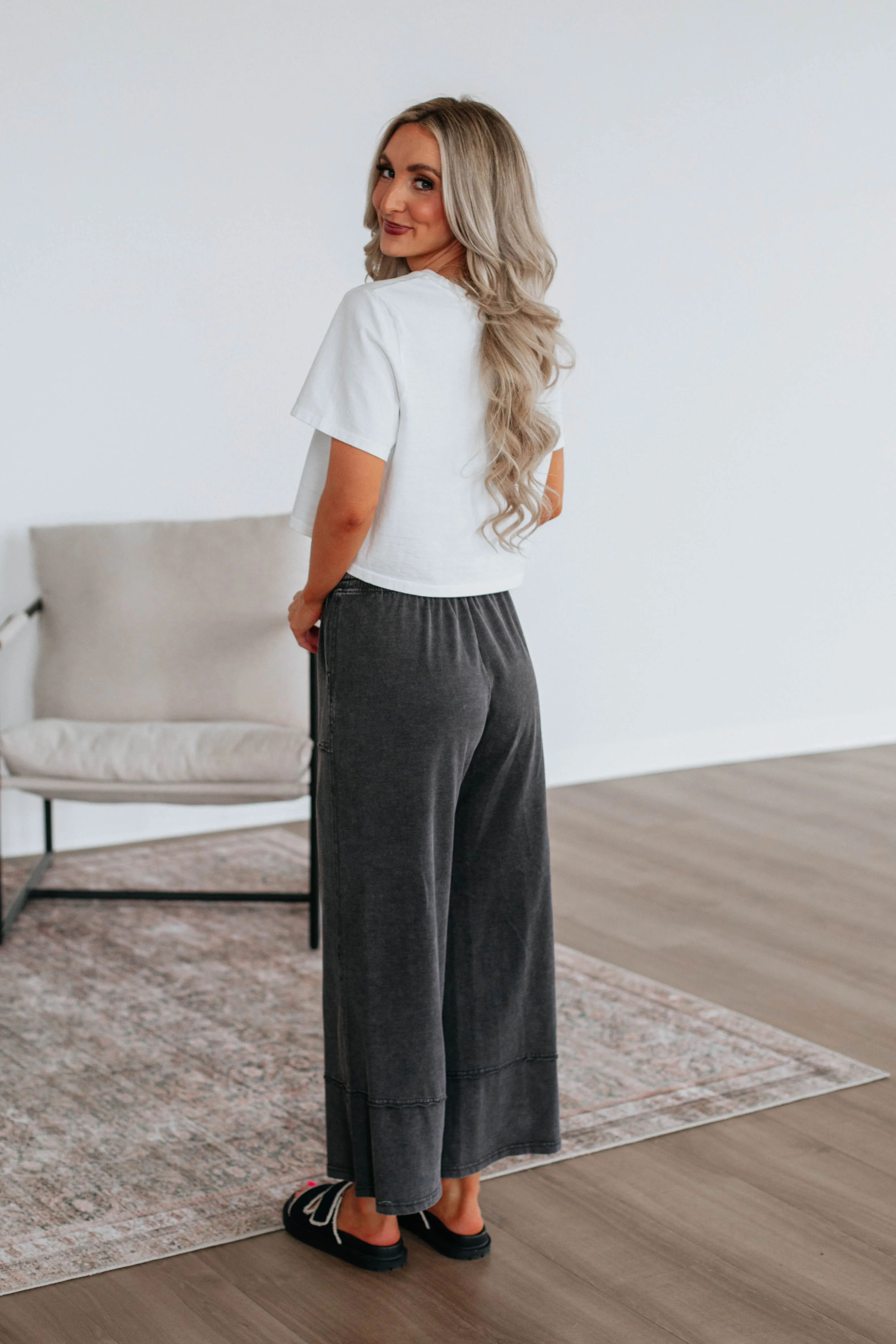 Zenia Wide Leg Pants - Vintage Black