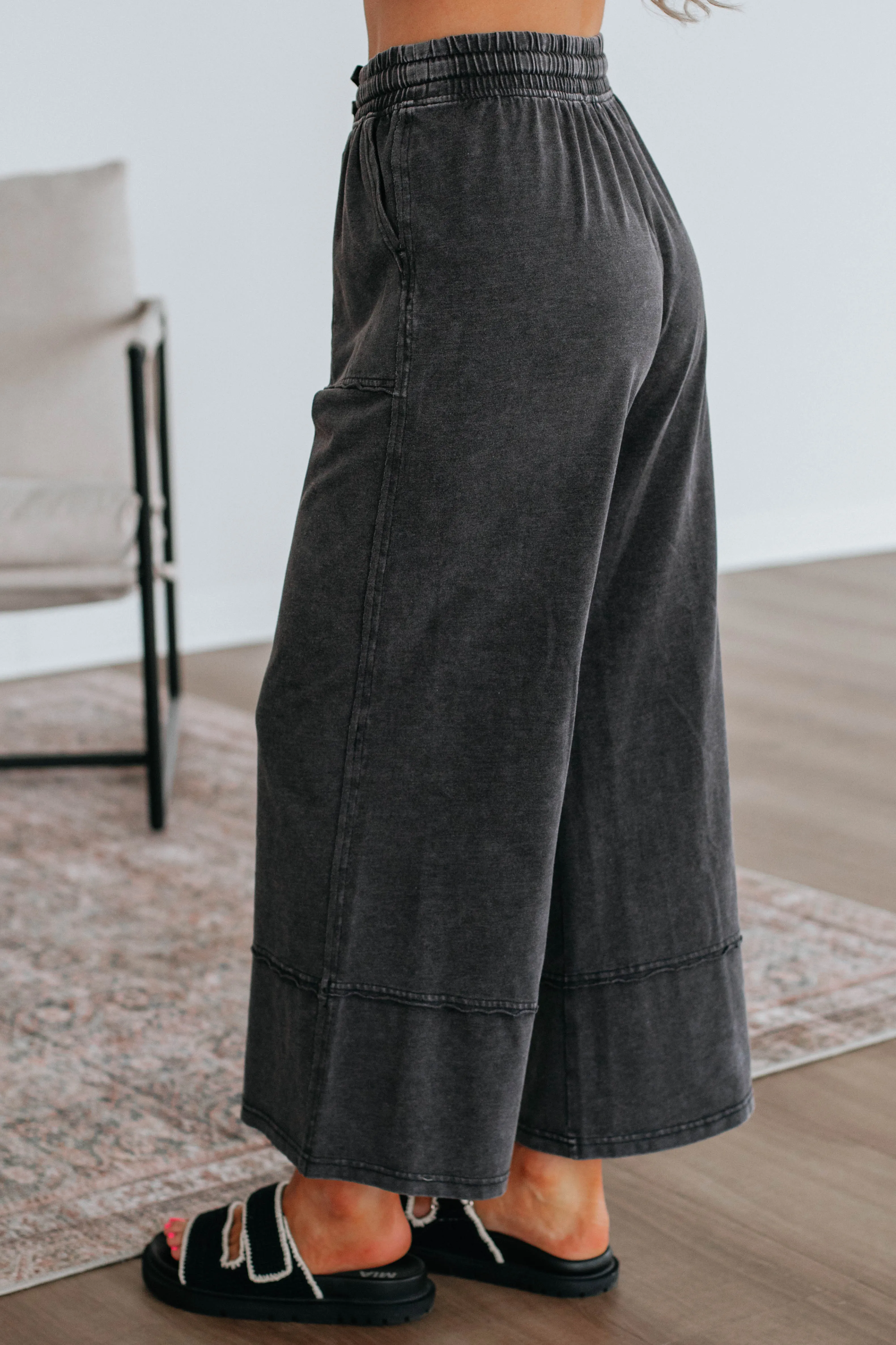 Zenia Wide Leg Pants - Vintage Black