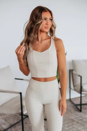 Zinia Ribbed Tank - Seashell