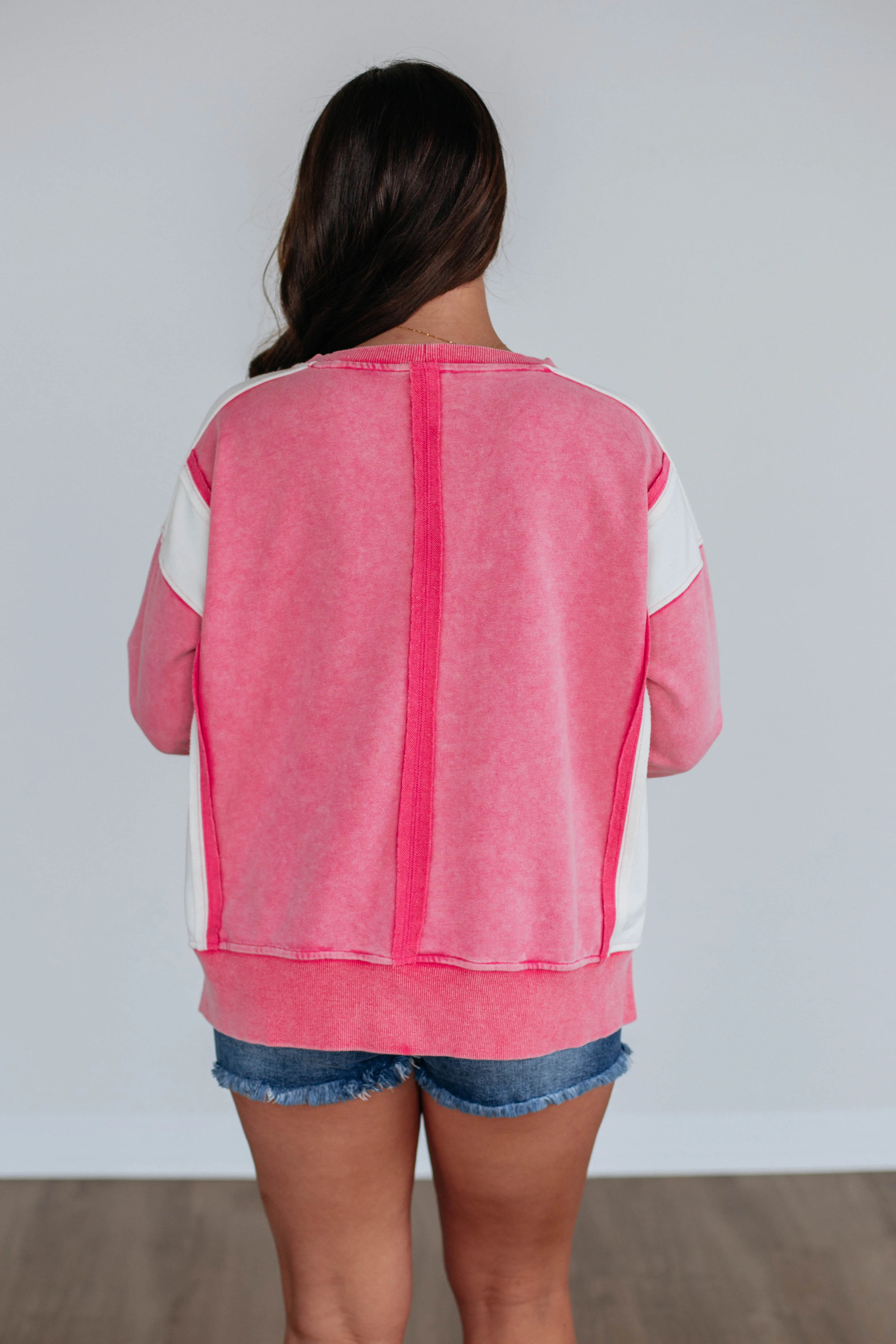 Zolla Colorblock Sweatshirt - Retro Pink Mix